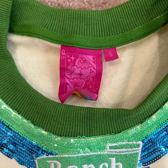 New Queen of Sparkles Queen of Ranch Cream Sequin Sweatshirt - Picture 3 of 7